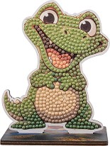 Декорирай сам фигурка на Алигатор - Craft Buddy - Творчески комплект от серията Crystal Art