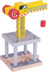 Магнитен дървен кран - Bigjigs Toys - От серията Rail — BJT175