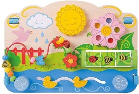 Активен център - Цветя - Детска дървена образователна играчка — Bigjigs Toys BB115
