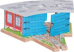 Дървено тройно депо Bigjigs Toys - От серията Rail — BJT119