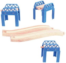 Аксесоари за влакова композиция Bigjigs Toys - Дървен комплект от серията Rail — BJT056