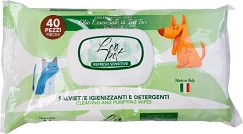 Мокри кърпички за домашни любимци Leopet - 40 броя, с масло от чаено дърво