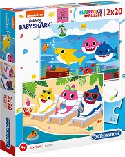Baby Shark - Комплект от 2 пъзела от серията "Baby Shark" — Clementoni 24777
