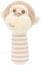 Екологична плюшена бебешка дрънкалка маймунка - Keel Toys - От серията Keeleco — SE2077