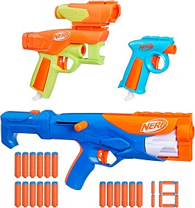 Nerf - Gear Up - 3 бластера с 18 стрелички — F8633