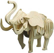 Слон - Дървен 3D пъзел — Pebaro 859 7