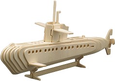 Подводница - Дървен 3D пъзел — Pebaro 866 3
