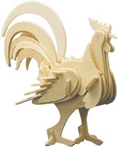 Петел - Дървен 3D пъзел — Pebaro 860 1