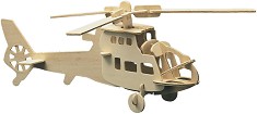 Хеликоптер - Дървен 3D пъзел — Pebaro 850 3