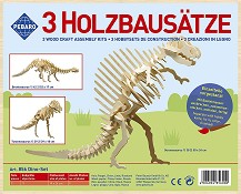 Скелети на динозаври - 3 дървени 3D пъзела от 42