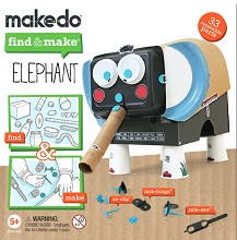 Създай сам от рециклирани материали Makedo - Слонче - Творчески комплект