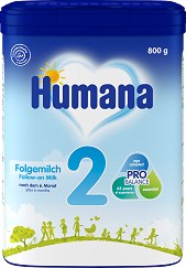 Адаптирано преходно мляко Humana 2 - 800 g, за 6+ месеца - продукт