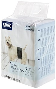 Пелени за мъжки кучета Savic Male Nappy S - 12 броя, от 26 до 40 см