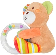 Мече - Плюшена играчка с дрънкалка — Lorelli 10191370001