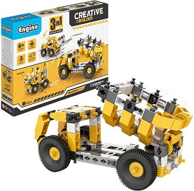 Детски конструктор Engino - Строителни машини 3 в 1 - От серията Creative Builder — JCB10