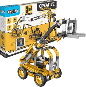Детски конструктор Engino - Строителен кран 3 в 1 - От серията Creative Builder — JCB40