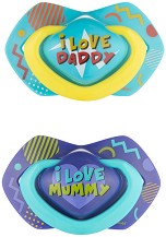 Залъгалки със симетрична форма Canpol babies Light Touch - 2 броя, от серията Neon Love, 0-6 м - залъгалка