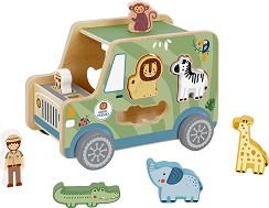 Дървена джип-сортер Животни - Tooky Toy — TK960