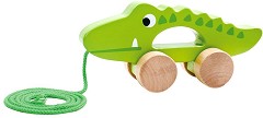 Дървена играчка за дърпане Tooky Toy - Крокодил — TKC265