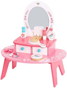 Детска дървена тоалетка Tooky Toy - С аксесоари — TL098A