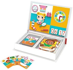 Дървена магнитна книга Tooky Toy - Научи се да познаваш часовника — TL161B