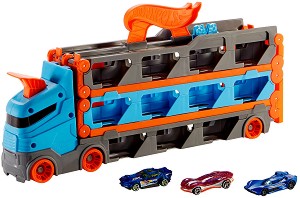 Писта транспортьор Mattel - С 3 количи от серията Hot Wheels — GVG37