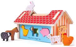 Дървен сортер Bigjigs Toys - Ферма — BB108