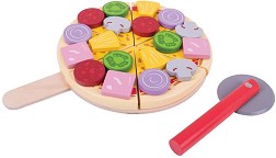 Детска дървена пица Bigjigs Toys - С аксесоари — BJ457