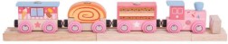 Дървено влакче с релси Bigjigs Toys - Сладкиши - От серията Rail — BJT471
