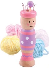 Направи сама Bigjigs Toys - Френско плетиво с дървена кукла - Творчески комплект — BJ690