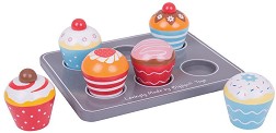 Детски дървени мъфини в поднос Bigjigs Toys — BJ465