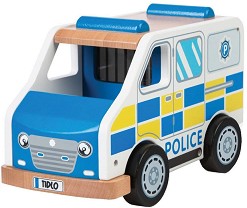 Дървена количка Bigjigs Toys - Полиция — T0509