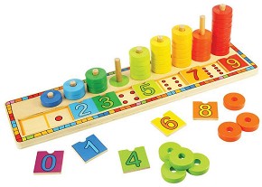 Дървена низанка за смятане Bigjigs Toys - Уча се да броя — BJ531