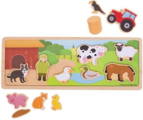 Във фермата - Детски комплект с магнити — Bigjigs Toys BJ909