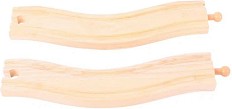 Дървени релси - Bigjigs Toys - Комплект от 2 броя с дължина 21.5 cm, от серията Rail — BJT173