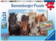 Коне - 2 пъзела от 24 части — Ravensburger 05148
