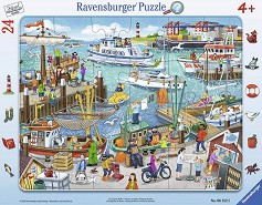 Един ден на пристанището - Пъзел от 24 части в рамка — Ravensburger 06152