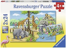 Добре дошли в зоопарка - 2 пъзела от 24 части — Ravensburger 07806