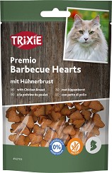 Лакомства за котки Trixie Barbecue Hearts - 50 г, с пилешки гърди, от серията Premio