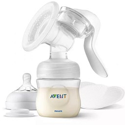 Ръчна помпа за кърма Philips Avent Natural Motion - С шише, биберон и подплънки за гърди — SCF430/10