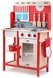 Детска дървена кухня Bigjigs Toys - С аксесоари — BJ464