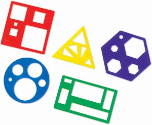 Шаблони с геометрични форми Learning Resources - 5 броя — LER5440