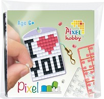 Мозайка ключодържател I love you - Pixelhobby - Творчески комплект — 23106