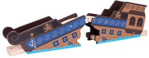 Дървен корабокрушенски мост Bigjigs Toys - От серията Rail — BJT264