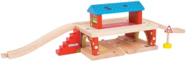 Дървена надземна влакова гара Bigjigs Toys - От серията Rail — BJT237