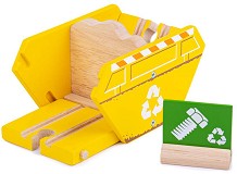 Дървен контейнер за рециклиране Bigjigs Toys - От серията Rail — BJT281