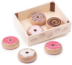 Дървени понички в кутия Bigjigs Toys — 33001