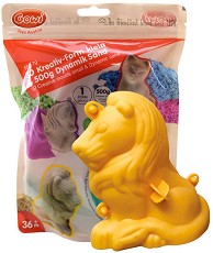 Кинетичен пясък с формичка Bigjigs Toys - Лъв - Творчески комплект — GW55579L