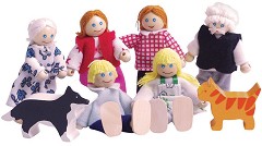 Дървени куклички Bigjigs Toys - Щастливо семейство - От 6 броя — JT117