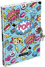 Таен дневник Lizzy Card - Lollipop: Pop - A5, с широки редове и катинар с ключета